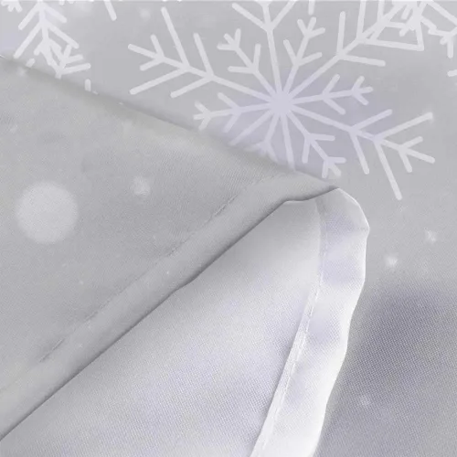 Miniatura 6 de DYNH Juego de cortinas de ducha con fondo de Navidad, diseño de copo de nieve blanco y plateado, cortinas de baño de tela de alta calidad