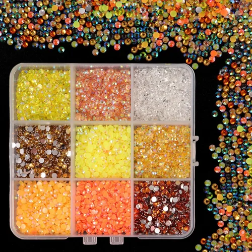 Miniatura 10 de 15000 diamantes de imitación con parte trasera plana para manualidades, cristales de colores mixtos de 0.118 pulgadas, gemas de resina con purpurina