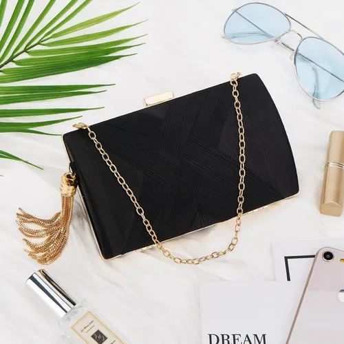 Miniatura 5 de Bolso de mano para mujer, bolso de noche con flecos, bolso de mano para mujer, bolso de mano de boda, bolso de mano con cadena, bolso cruzado