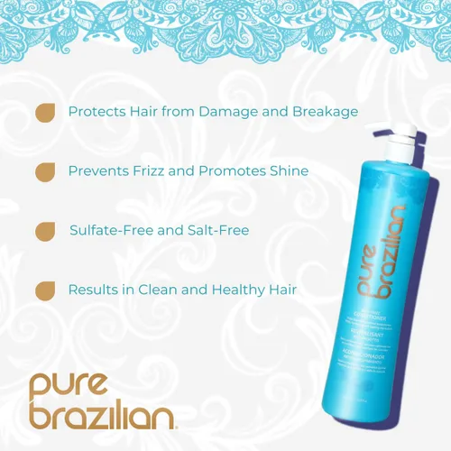 Miniatura 2 de Pure Brazilian Acondicionador diario antiencrespamiento con queratina y acai, suaviza y fortalece para un cabello más brillante y sin