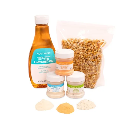Miniatura 5 de Kit de máquina de palomitas Nostalgia Theater – 1 lb. de granos y 12.5 oz. de aceite con sabor a mantequilla – Tres sabores de sal sazonadora de 3