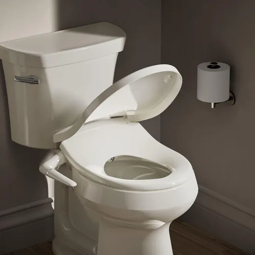 Miniatura 2 de Kohler PureWash M250 - Asiento de inodoro para bidé, redondo, manual, color crema, con tapa de cierre silencioso que evita golpes, fácil instalación