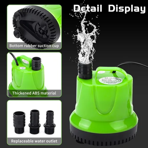 Miniatura 4 de Bomba de agua sumergible de 25 W para acuario, estanque, drenaje de piscina, tanque de peces, pequeña bomba de cambio de agua, mini bomba