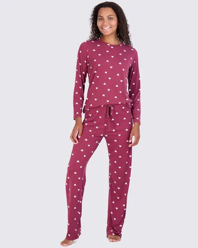 Miniatura 2 de Real Essentials 2 Pack Womens Pajama Set Super-Soft Short & Long Sleeve Top With Pants (Available In Plus Size)