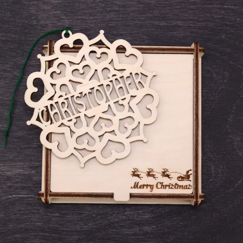 Miniatura 2 de Adornos personalizados para árbol de Navidad – Decoraciones de Navidad hechas a mano, adorno de Navidad, copo de nieve de madera, regalos de Navidad