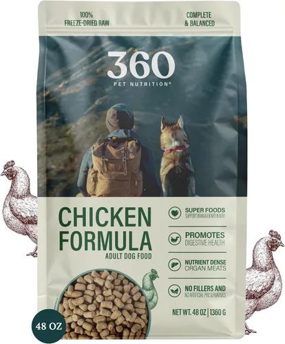 Miniatura 14 de 360 Pet Nutrition Alimento crudo liofilizado para perros – Receta de carne de res con hígado y órganos, alta proteína con omega-3, frutas, verduras