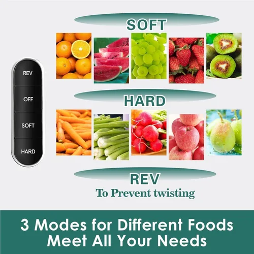 Miniatura 8 de Fretta Exprimidor de prensa en frío, exprimidor lento masticador, máquina de jugo de frutas y verduras, exprimidor prensado, sin BPA, motor
