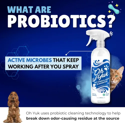 Miniatura 2 de Oh Yuk Probiotics - Eliminador de olores de mascotas y espray removedor de manchas – Eliminador de olores de orina y excremento de perros y gatos