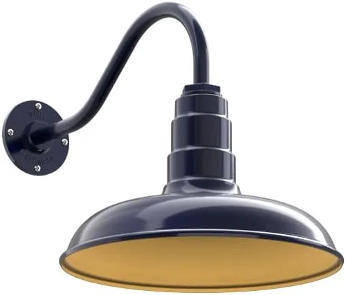Miniatura 18 de Steel Lighting Co. Topanga - Luz de granero Montaje en pared al aire libre Domo de 14 pulgadas Cuello de cisne de 11 pulgadas Luz de garaje