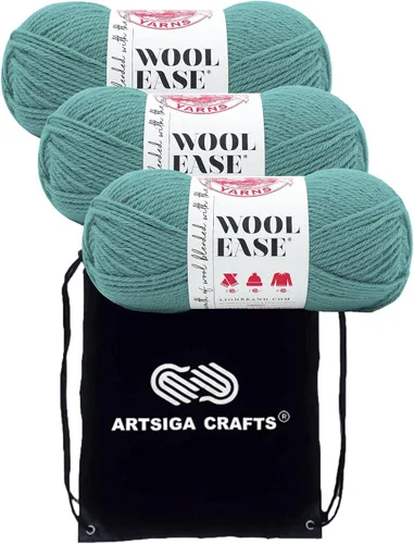 Miniatura 22 de Lion Brand Wool Ease Canyon Sunset 620-003 (3-Skeins - Mismo Lote de Tinta) Estambre Medio #4 Acrílico, Hilo de Lana para Crochet y Tejido con Bolsa