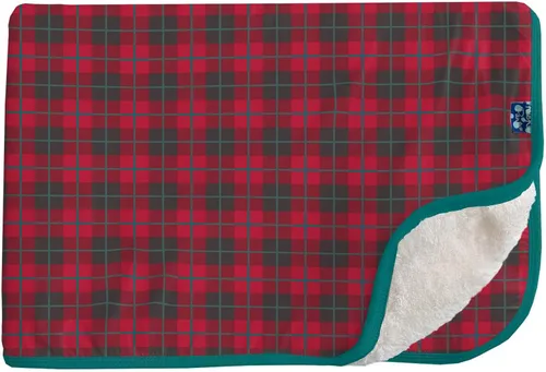 KicKee Pants Manta con forro de sherpa para niños, manta sherpa ultra afelpada, forro polar sherpa ultra lujoso (cuadros de aniversario, talla única)