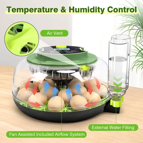 Miniatura 3 de 18 incubadoras de huevos para incubar huevos, incubadora de huevos con control de temperatura, pantalla de humedad, girador automático de huevos
