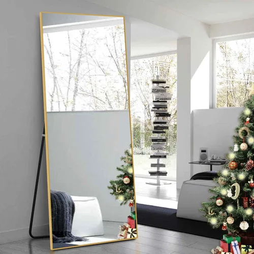 Miniatura 14 de KIAYACI - Espejo para pared de cuerpo completo, espejo para dormitorio o vestidor, se puede colocar de pie, colgado o apoyado contra la pared