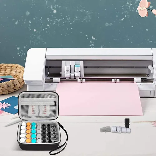 Miniatura 6 de GWCASE Funda compatible con Silhouette para cuchillas Cameo Auto, más de 35 piezas, contenedor organizador de herramientas para papel kraft rotativo