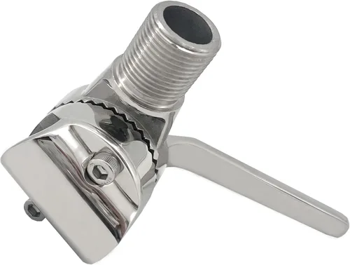 Miniatura 7 de Barco de acero inoxidable 0.984 in VHF antena soportes de antena ajustable Base Abrazadera-en Hardware
