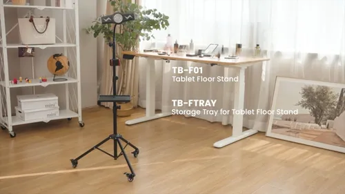 Miniatura 7 de Mount Plus TB-F01 Soporte de trípode de piso de cuello de cisne con rueda para iPhone, iPad, iPad Pro y otras tabletas tamaño 9" a 15" con rotación