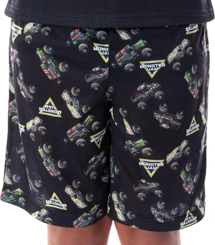 Miniatura 3 de INTIMO Monster Jam Pirate's Curse MAX-D Grave Digger Monster Truck - Conjunto de pijama para niños, Negro