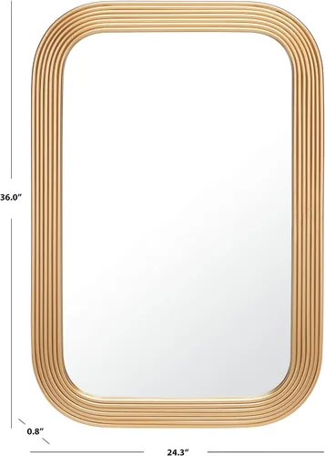 Miniatura 4 de SAFAVIEH Home Collection Ahna - Espejo de pared rectangular decorativo de latón de 24 x 36 pulgadas para dormitorio, sala de estar, baño, entrada