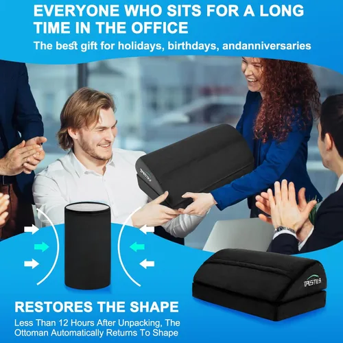 Miniatura 5 de TALSTILA - Reposapiés para debajo del escritorio en el trabajo, reposapiés con bolsillos cálidos de felpa, reposapiés ergonómico ajustable de espuma