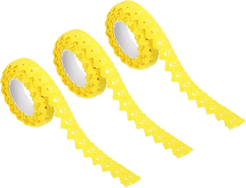 Miniatura 14 de PATIKIL 1.5 cm de ancho 1.8 m de cinta adhesiva autoadhesiva de encaje, paquete de 3 cintas de algodón Washi, decorativas para manualidades, álbumes
