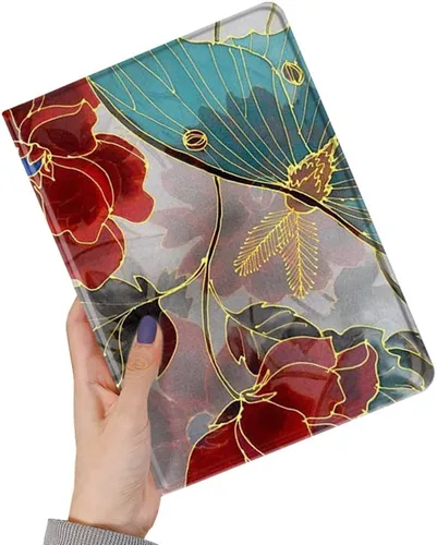 Miniatura 10 de kaitesi Funda floral compatible con iPad 6ª 5ª generación 9.7 pulgadas iPad Air/Air 2, diseño de flores, bonita funda inteligente de piel delgada