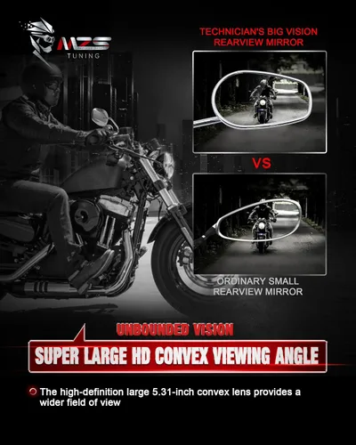 Miniatura 4 de MZS Espejos de motocicleta de carreras, espejo retrovisor lateral negro compatible con EX 500 2024-2025 / ZX6R 2013-2023 / EX300 ABS 2013-2018 / EX