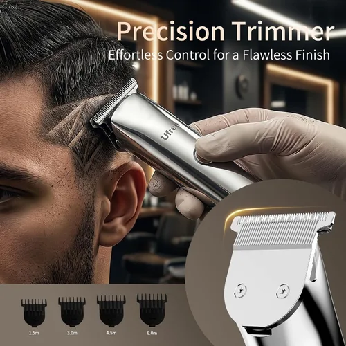 Miniatura 2 de Ufree Kit de recortadora de barba y afeitadora de lámina, maquinillas de afeitar eléctricas para hombres, recortadora de cabello de precisión