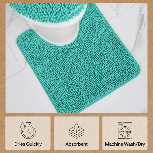 Miniatura 210 de Gorilla Grip - Tapete de baño de felpilla gruesa, suave y absorbente, secado rápido, de microfibra, con reverso de caucho, para piso de ducha, Nube