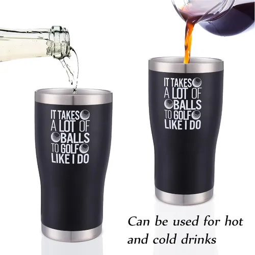 Miniatura 4 de Vaso de golf – Regalo perfecto de golf, taza de café aislada al vacío de 20 onzas con tapa y pajilla, regalo divertido para hombres, golfistas