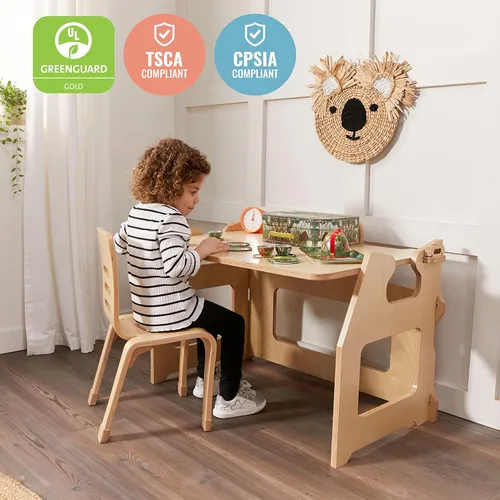 Miniatura 7 de ECR4Kids Grows with Me - Escritorio para sentarse o de pie, muebles para niños, natural