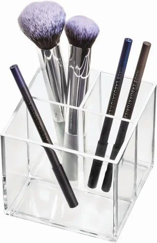 iDesign The Sarah Tanno Collection - Cubo organizador de cosm��ticos, 4 x 4 x 4.25 pulgadas, transparente