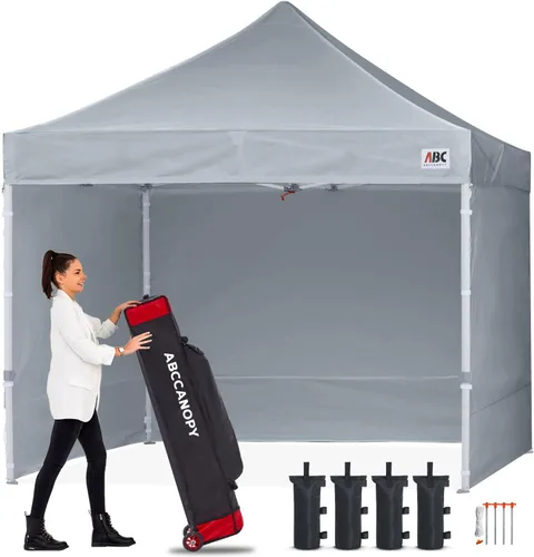 Miniatura 13 de Abccanopy - Toldo de 10 x 10 pies, con paredes laterales, sombra instantánea, con bolsa con ruedas para guardarlo. Incluye 4 bolsas de lastre, Azul