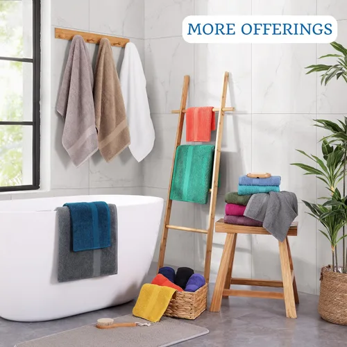 Miniatura 8 de Lane Linen Paquete de 4 toallas de baño 100 % algodón (35 x 66 pulgadas), hilado en anillo, extra grandes, secado rápido, suaves, de poca pelusa