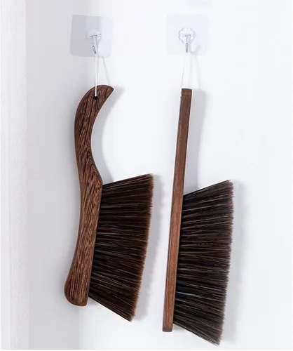 Miniatura 7 de Escoba de mano, escoba de mano para cepillo de cama, cepillo de pelo de caballo con mango de madera, cepillo de cama extendido, para automóvil