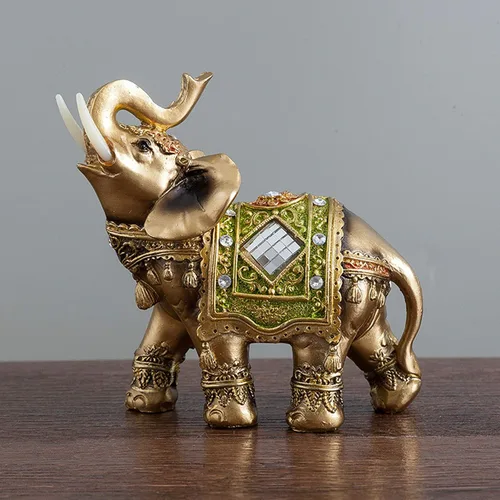 Miniatura 3 de Estatua de elefante, escultura de elefante de Feng Shui, figura de riqueza de la suerte para el hogar, oficina, tienda, decoración de regalo