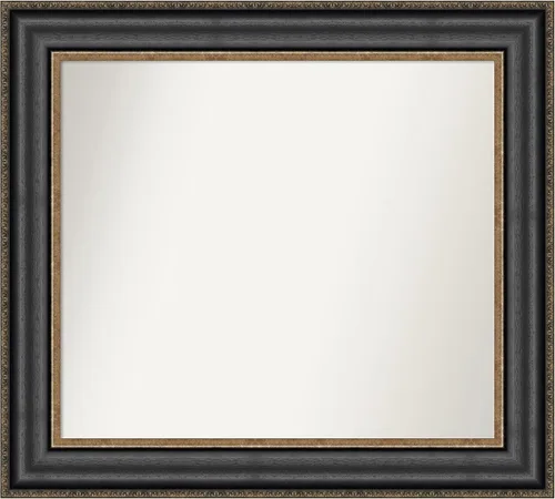 Miniatura 18 de Amanti Art Espejo personalizado, espejo de baño negro puente, espejo de pared o espejo de tocador de baño sobre el fregadero (26 x 26 pulgadas)
