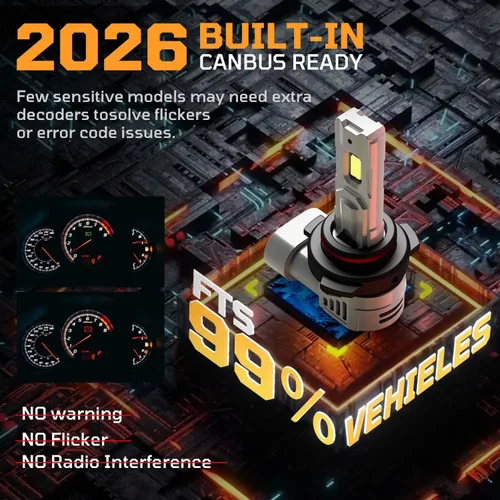 Miniatura 6 de Bombillas 9005/HB3, 50000 lm ultra brillantes 6500 K blanco frío con ventilador de enfriamiento de 14000 RPM, listo para usar, luces antiniebla