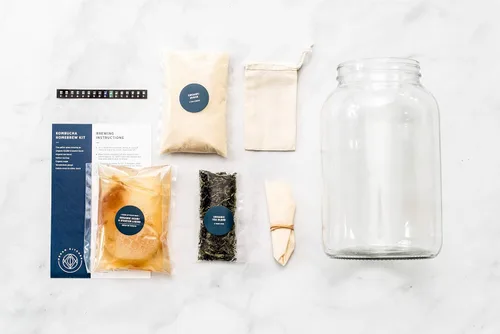 Miniatura 2 de Kit de iniciación – Incluye SCOBY orgánico, líquido de inicio, frasco de vidrio de 1 galón, medidor de temperatura, té y azúcar