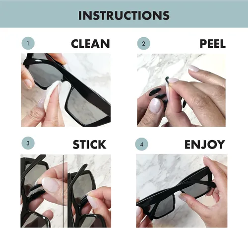 Miniatura 6 de NOSE FRIEND® 10 pares (negro y transparente), almohadillas de nariz de 0.047 pulgadas (0.047 in) de grosor para gafas, antideslizantes, puente