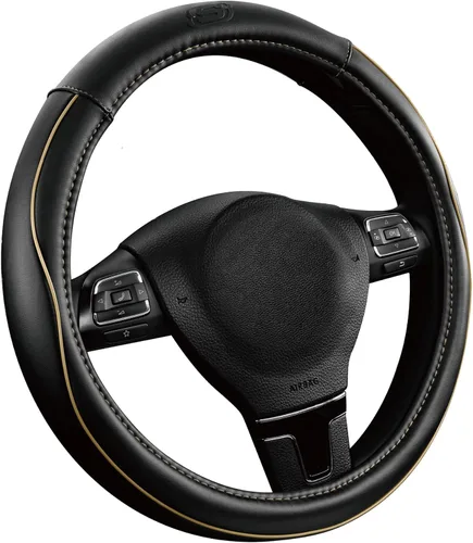 Miniatura 8 de Skechers - Funda de volante de espuma viscoelástica, funda de volante de cuero microfibra con ribete deportivo de ajuste universal de 14" 1/2-15