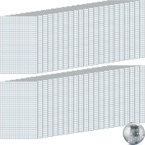 Azulejos de mosaico autoadhesivos para proyectos de manualidades, 0.197 x 0.197 in (plata, 28800 piezas)