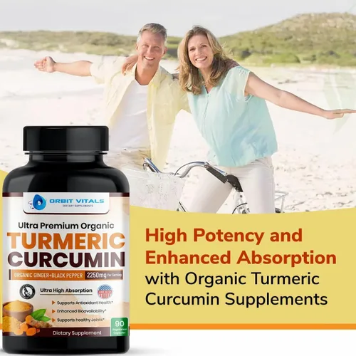 Miniatura 7 de Curcumina de cúrcuma con pimienta negra y jengibre 2250 mg – Suplemento de cúrcuma ultra potente con 95% de curcuminoides y bioperina para apoyo