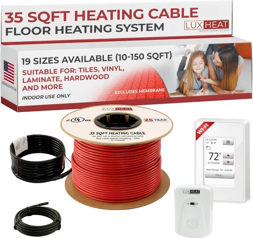 Miniatura 24 de LuxHeat Kit de cable de calefacción de suelo de 10 pies cuadrados – Sistema de calefacción por suelo de 120 V – Sistema de suelo calefactado incluye