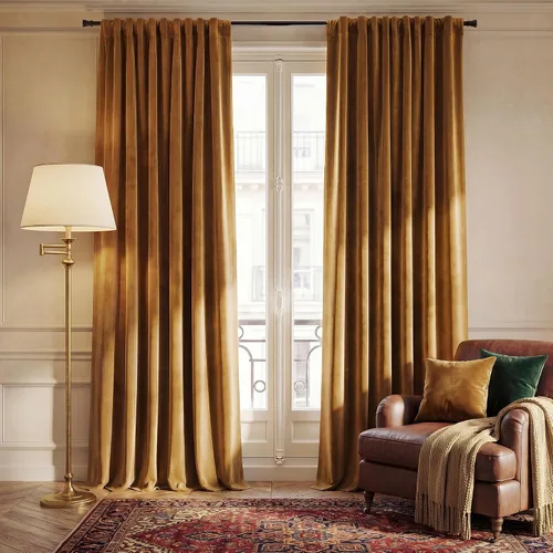 Miniatura 18 de NICETOWN Cortinas de terciopelo negro de 84 pulgadas de largo, 2 paneles, bolsillo para barra y pestaña trasera, cortinas opacas de lujo, cortinas