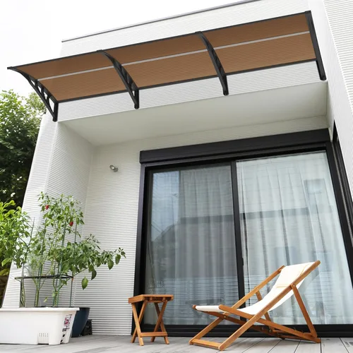 Miniatura 3 de MCombo Toldo para ventana de 115.9 pulgadas para exteriores, lámina hueca de policarbonato, toldo para puerta y patio