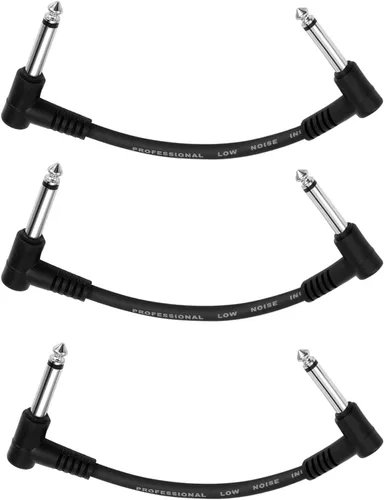 Donner - Cables de conexión para pedales de efecto de guitarra de 6 pulgadas, negro, paquete de 3