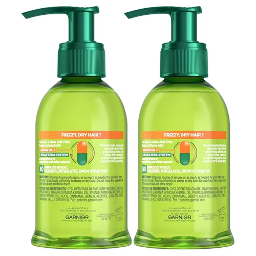 Miniatura 11 de Garnier Fructis Sleek & Shine - Suero antiencrespamiento para cabello seco, aceite de argán, 5.1 onzas líquidas, 2