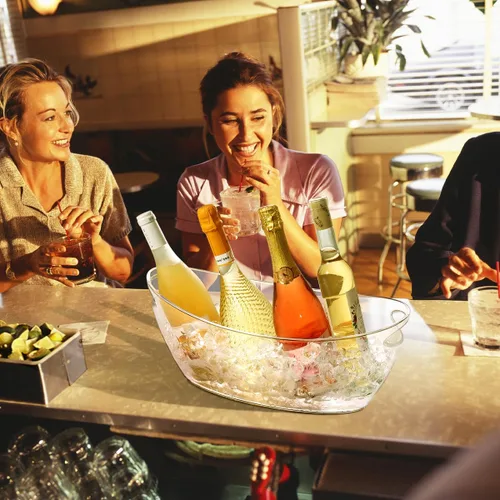 Miniatura 2 de Cubo de hielo para fiestas de 5.5 litros grande transparente champán tina de cerveza Mimosa Bar Kit de suministros de plástico acrílico cubo