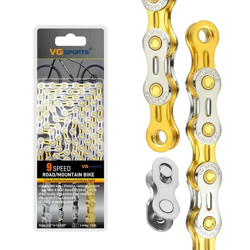 Miniatura 18 de VG SPORTS Cadenas de bicicleta de 6/7/8/9/10/11 velocidades, cadenas de bicicleta ligeras semihuecas/huecas para bicicleta de carretera/MTB/BMX