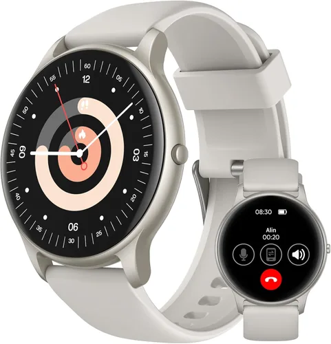 AGPTEK Reloj inteligente para mujer (respuesta/hacer llamadas) - Reloj inteligente para teléfonos Android iOS con monitor de frecuencia cardíaca